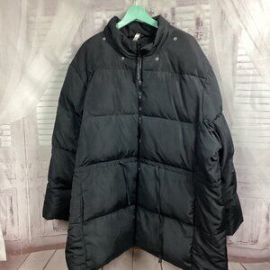 Fabletics Puffer Coat Black Over-sized Long 2X